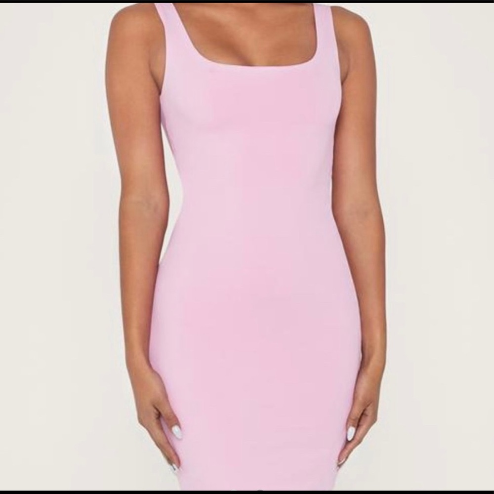 Meshki Pink Basic bodycon mini dress